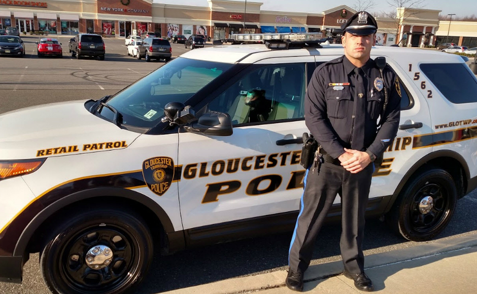 Retail Patrol Officer Anthony Massi is trained to look for suspects who may be candidates for addiction counseling. Credit: Gloucester Twp. Police.