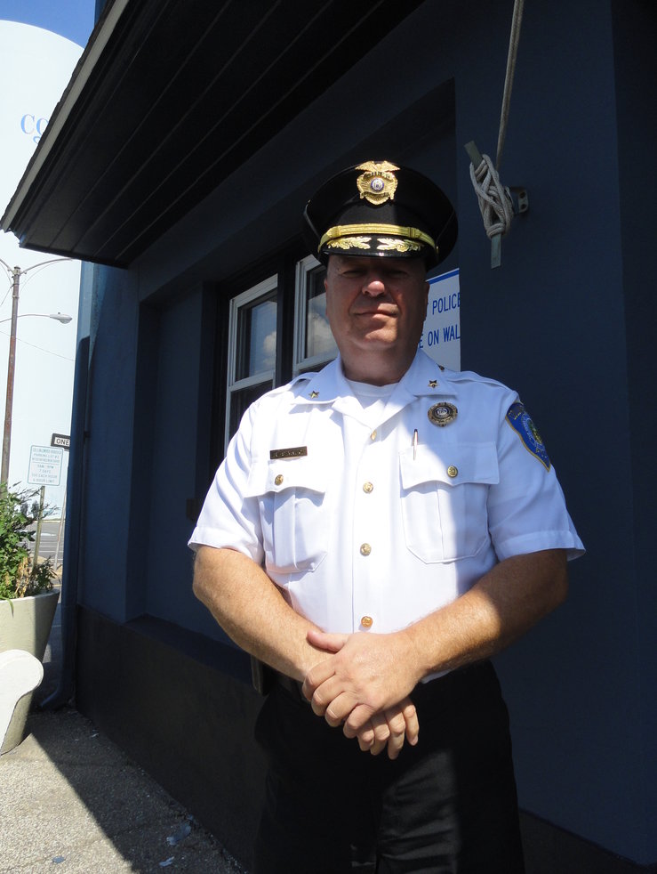 Collingswood Police Chief RIchard Sarlo has worn every badge in the department on his way through. Credit: Matt Skoufalos.