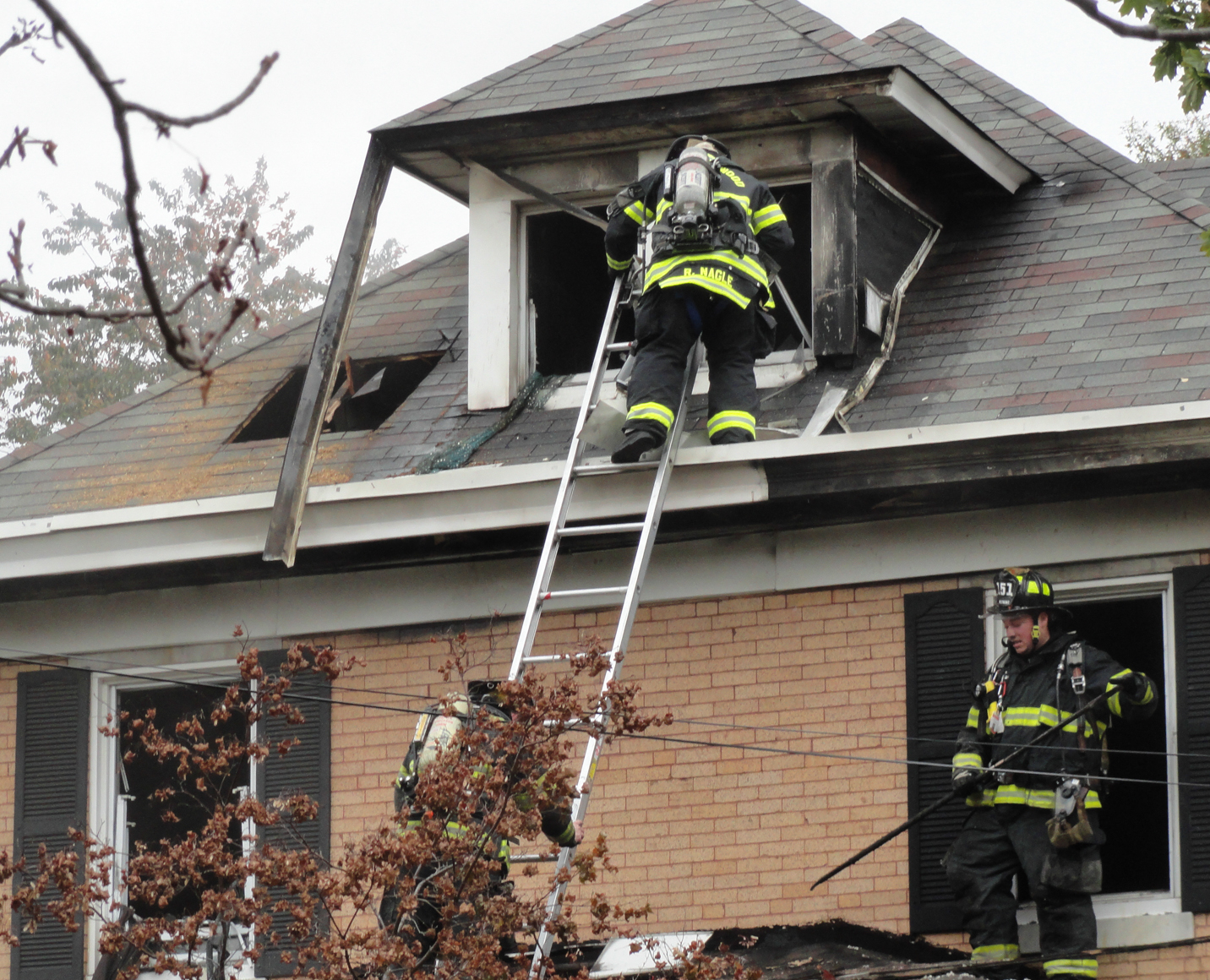 The attic bedroom in the Crestmont Terrace home was badly damaged by the fire. Credit: Matt Skoufalos.