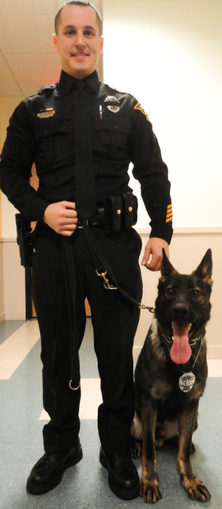 Ptlmn. Matt Olivieri and K-9 Enzo. Credit: Matt Skoufalos.