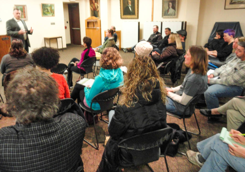 Collingswood parents learn about the PARCC. Credit: Matt Skoufalos.