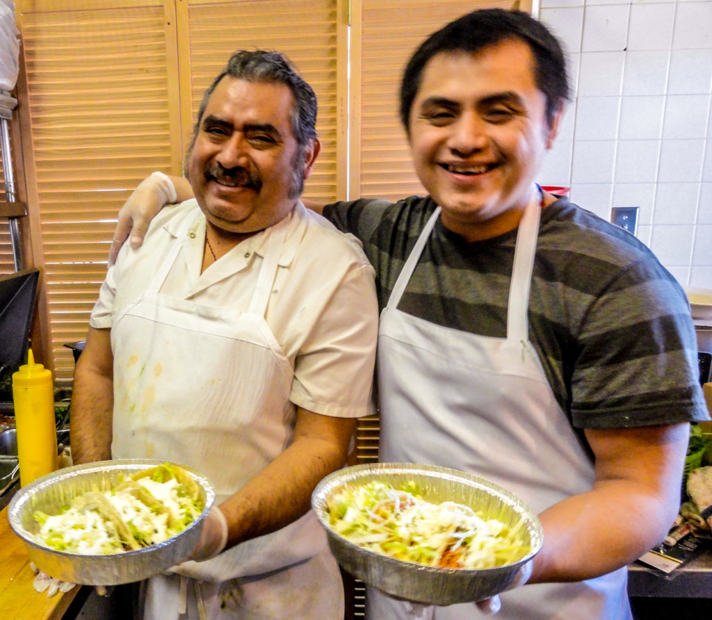 Rogelio Garcia (left) and his son, Alberto. Credit: Matt Skoufalos.