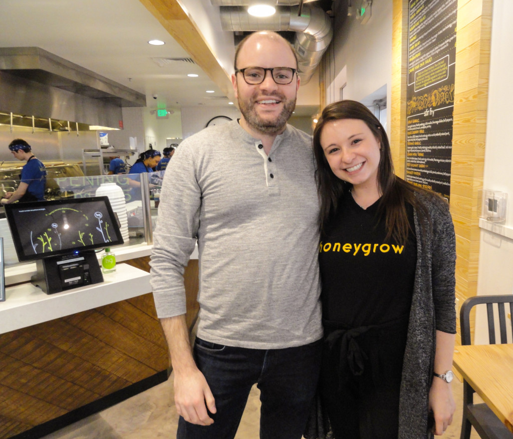 Honeygrow CEO Justin Rosenberg and his assistant, Marie Sheldon. Credit: Matt Skoufalos.