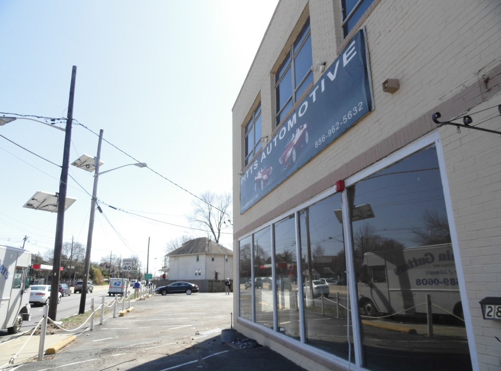 Pitts Auto; "Entering Haddon Twp." sign visible in background. Credit: Matt Skoufalos. 