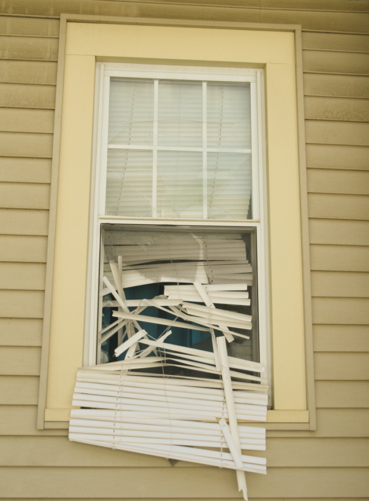 Window shattered during Coates' arrest. Credit: Matt Skoufalos.