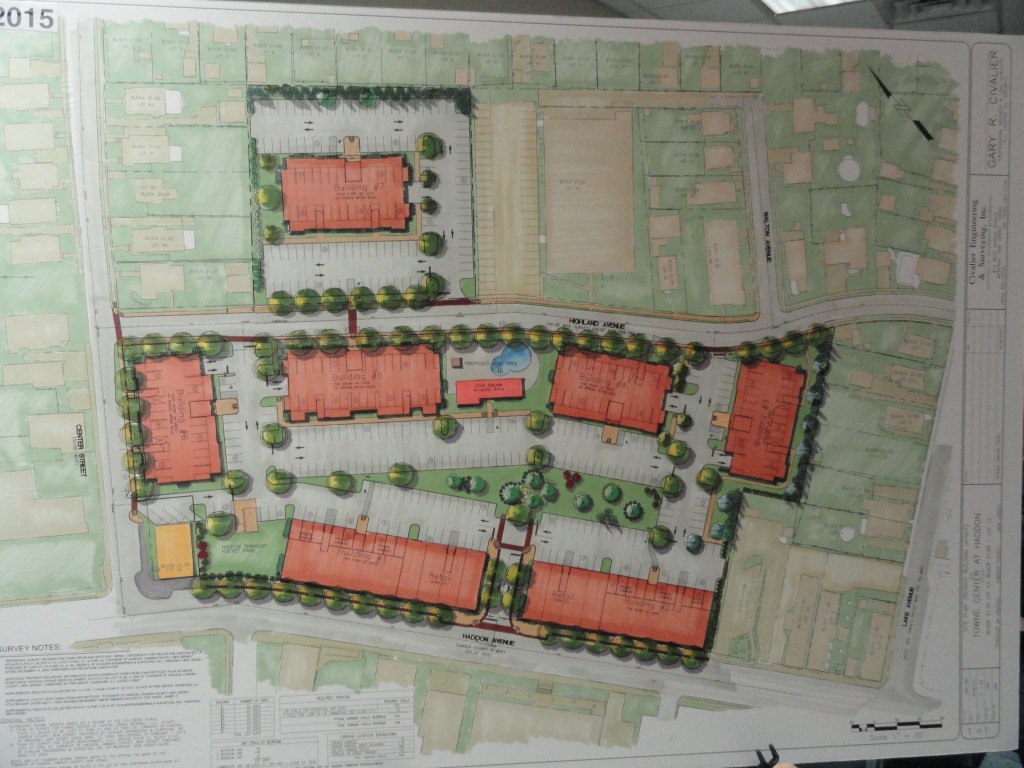 Revised Haddon Town Center plan. Credit: Matt Skoufalos.