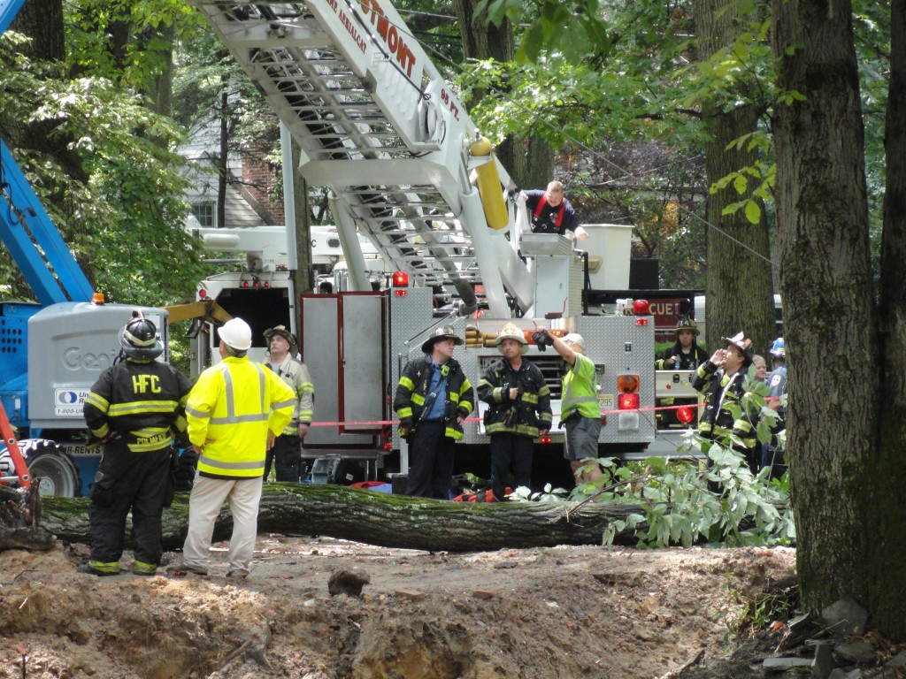 Emergency workers in Haddonfield. Credit: Matt Skoufalos.