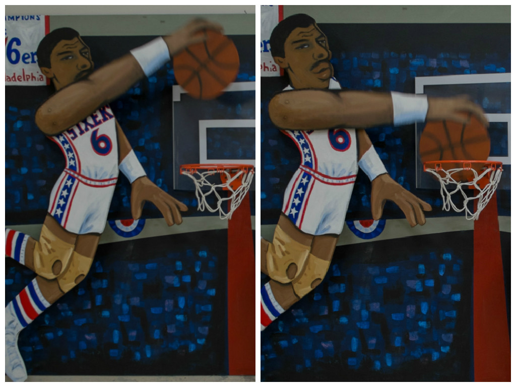 Sax' Dr. J. dunk art. Credit: Tricia Burrough.