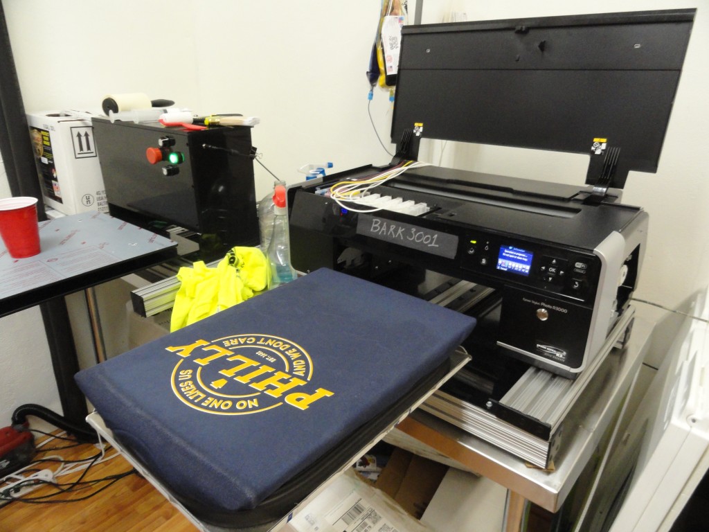 The Bark 3001 t-shirt printer. Credit: Matt Skoufalos.