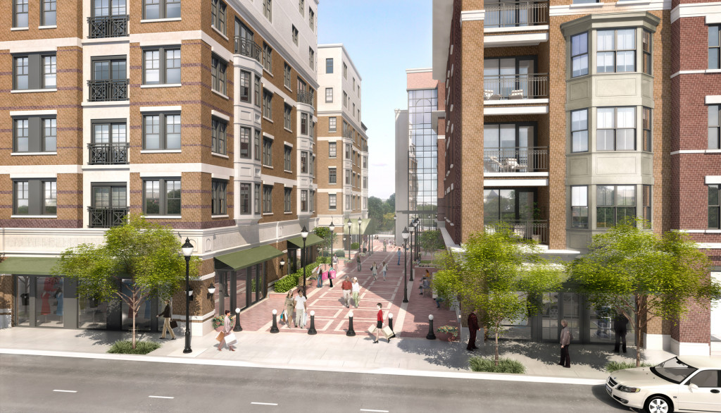 Rendering of Morristown, NJ town center.