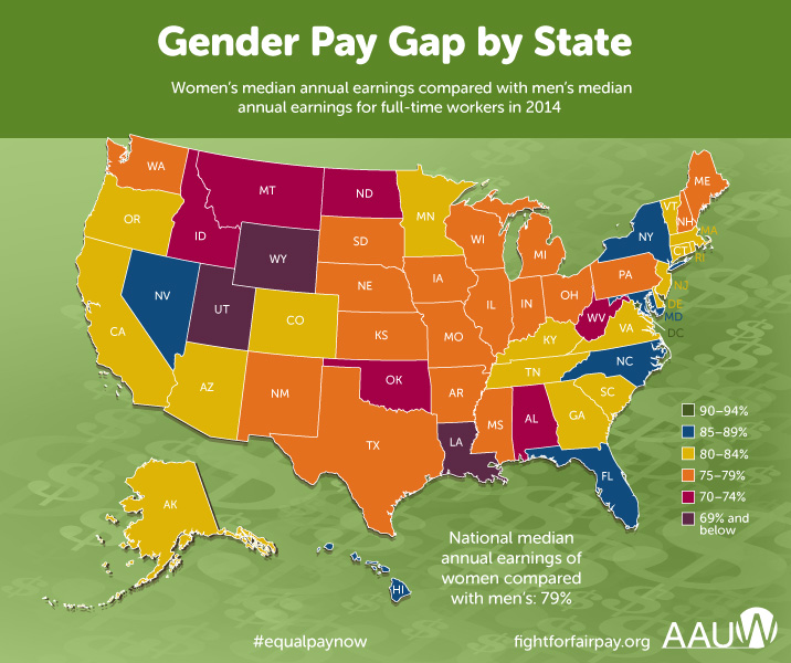 Pay Gap Map. Credit: AAUW.