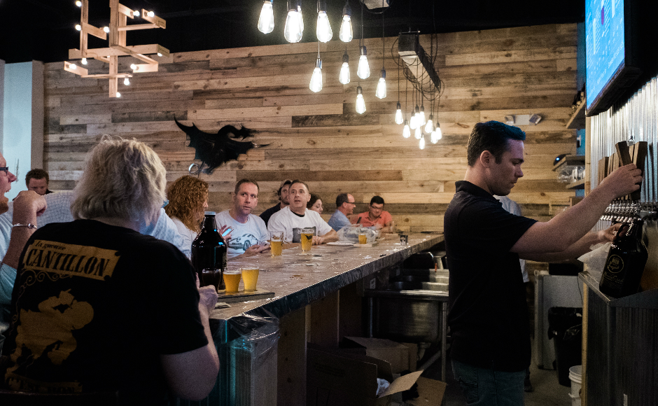 Devil's Creek Brewery launched Thursday with a party for its crowdfunding contributors. Credit: Tricia Burrough.