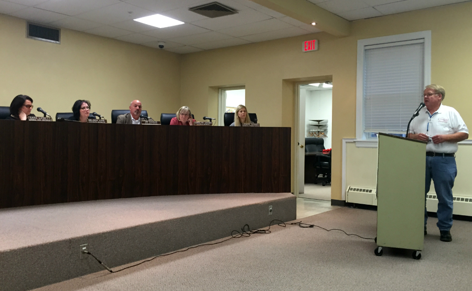 Cherry Hill Construction Official Bill Cattell testifies before township council. Credit: Abby Schreiber.