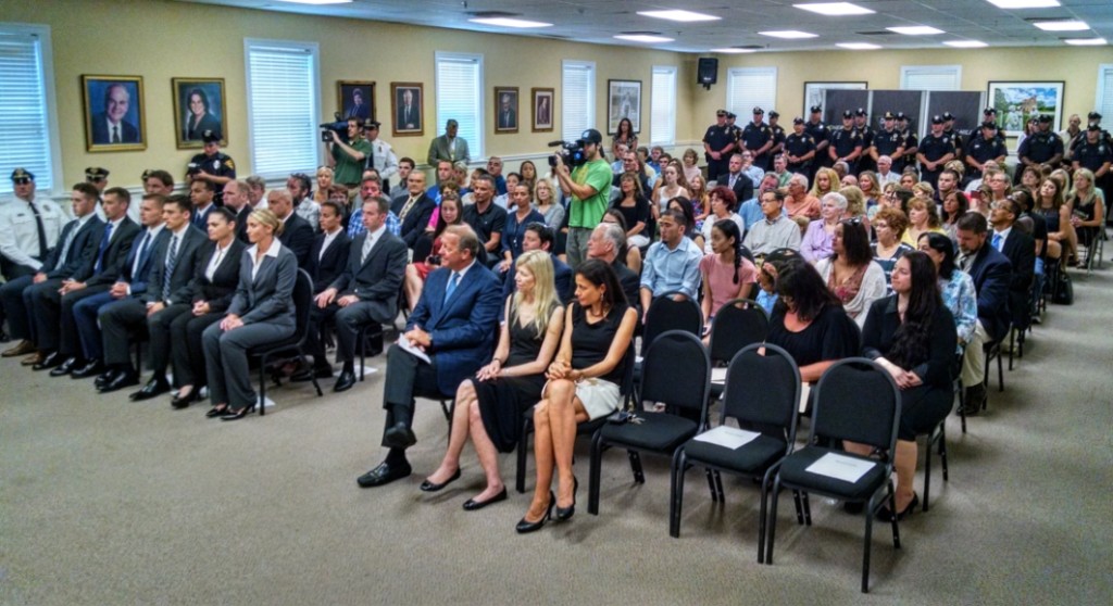 The audience at the Cherry Hill police swearing-in. Credit: Matt Skoufalos.