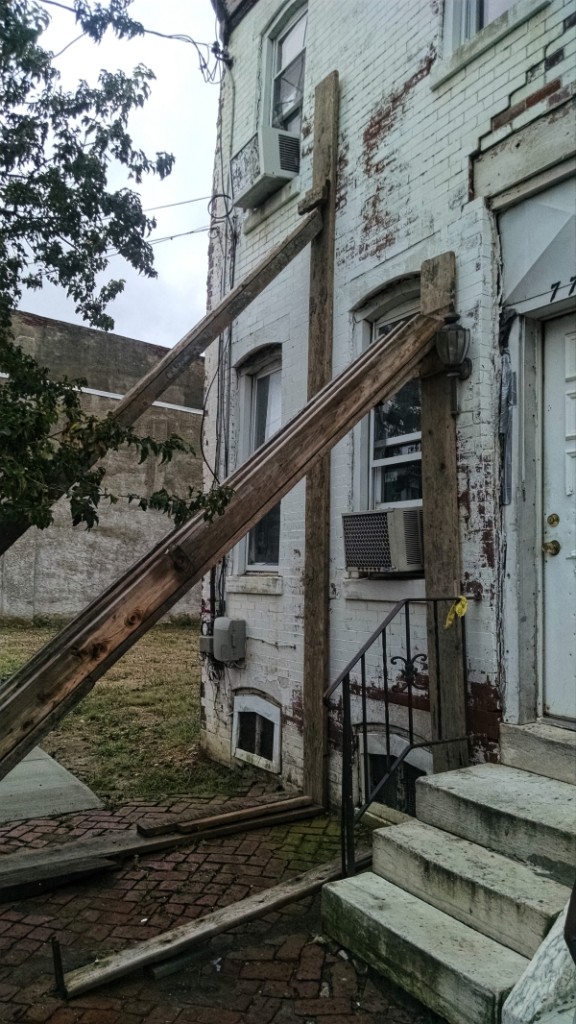 Neighboring 773 Chestnut Street is in disrepair, too, said its homeowners. Credit: Matt Skoufalos.