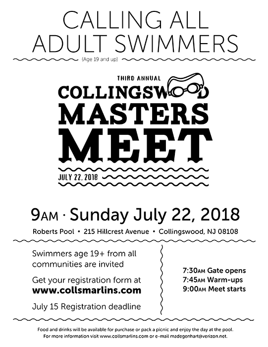 Collingswood Third Annual Masters Swim Meet