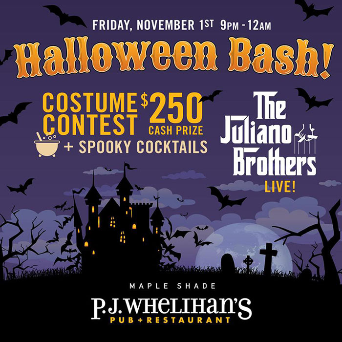 P.J. Whelihan’s Maple Shade Halloween Bash with $250 Costume Contest